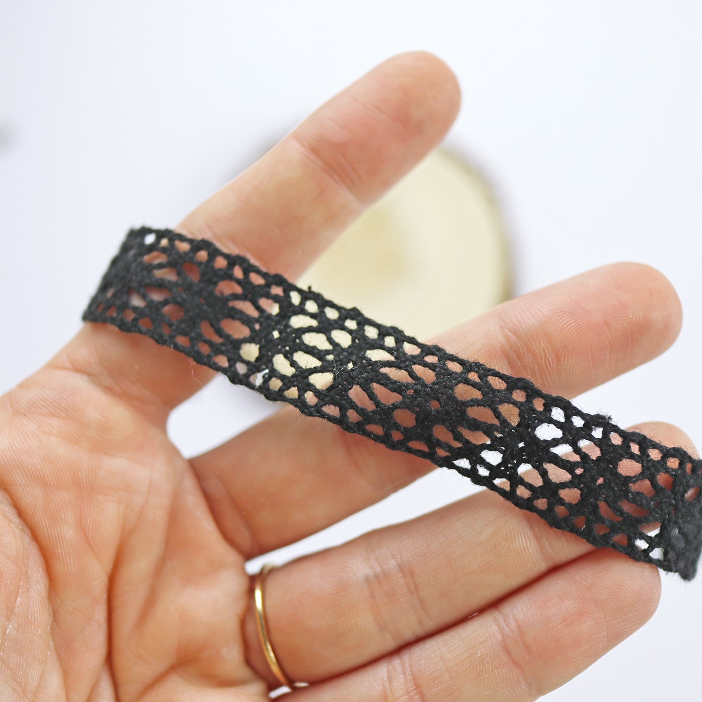 1 m Cinta Crochet Negro 15mm Alua Cid