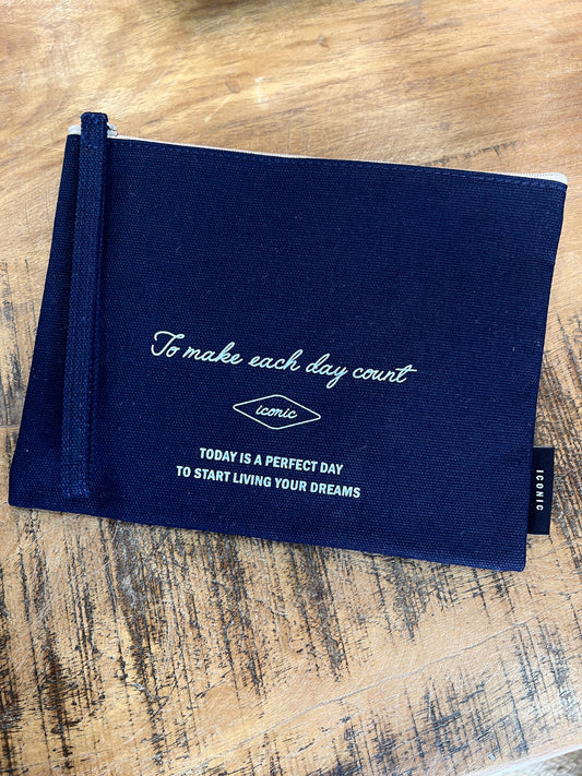 Iconic | Bolsito Estuche de Tela L Marino