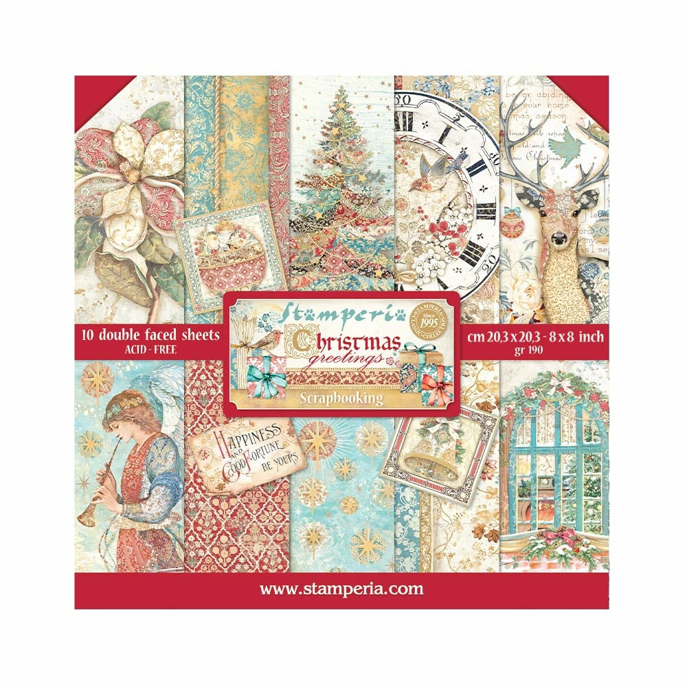 Colección Christmas Greetings Stamperia 20x20