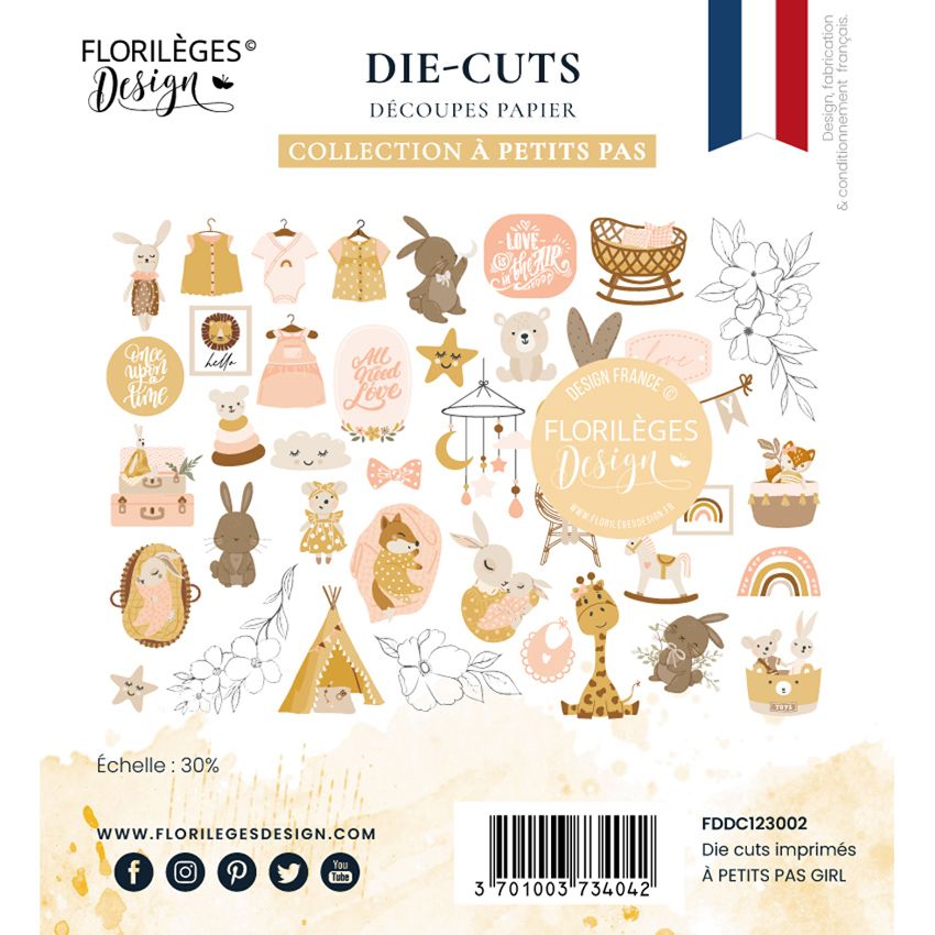 Die cuts Pequeños pasos Niña Florileges