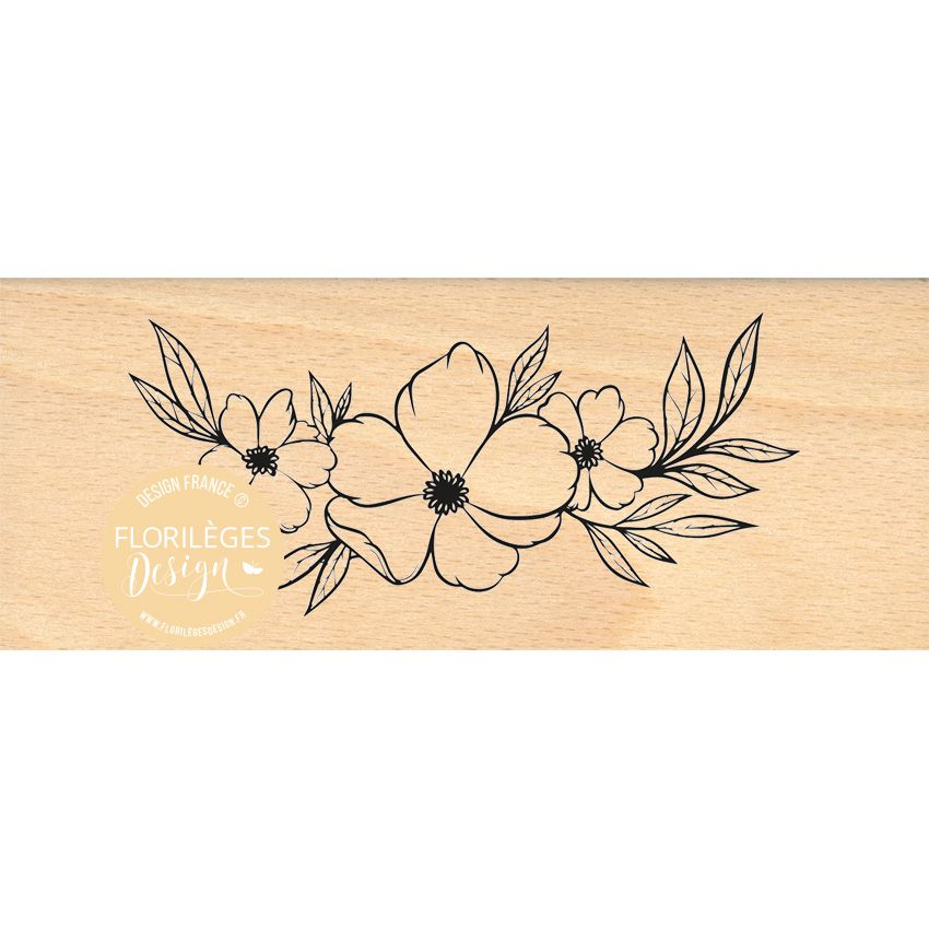 Sello de madera Trio de flores Sublimes Florileges