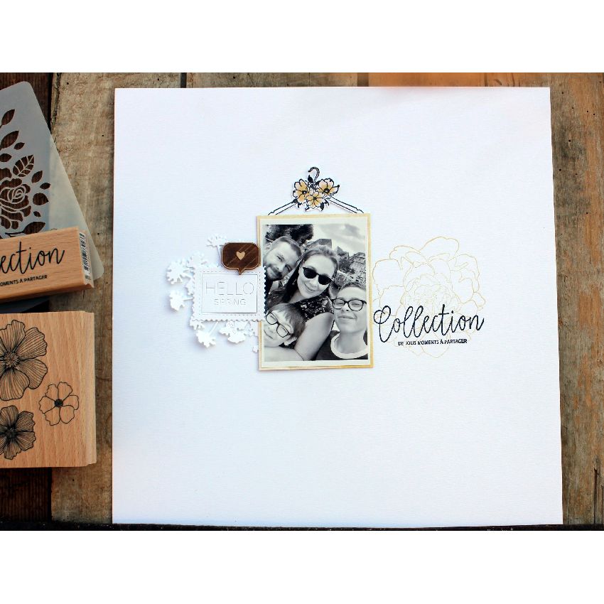 Sello de madera Colgador de flores Florileges