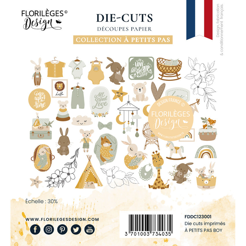 Die cuts Pequeños pasos Niño Florileges