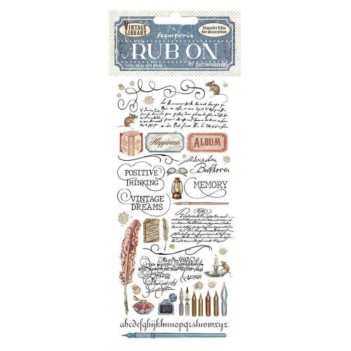 Transfer Rub on Vintage Library Calligraphy Stamperia