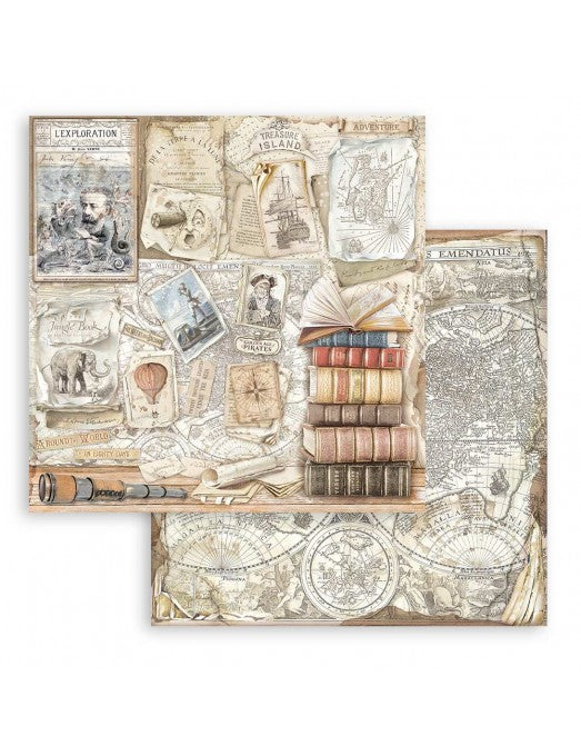 Colección Vintage Library 20x20 Stamperia