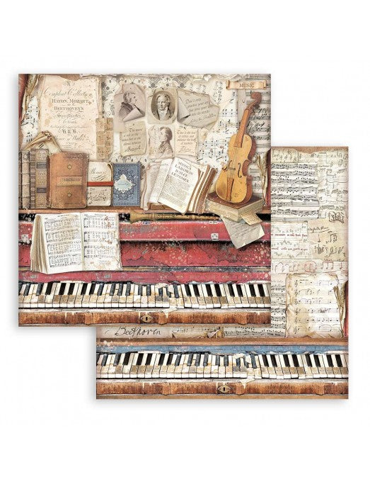Colección Vintage Library 20x20 Stamperia