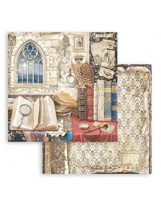 Colección Vintage Library 20x20 Stamperia