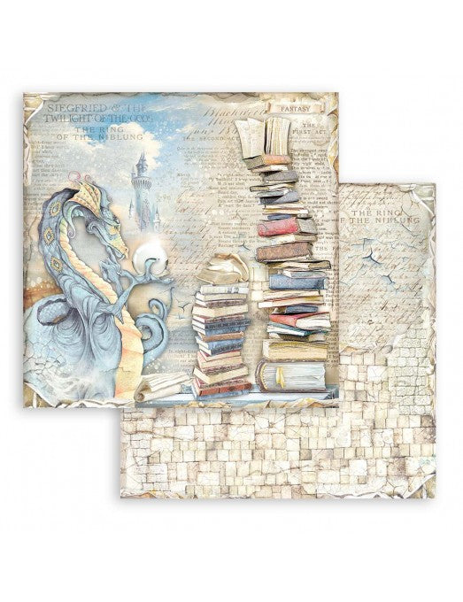 Colección Vintage Library 20x20 Stamperia