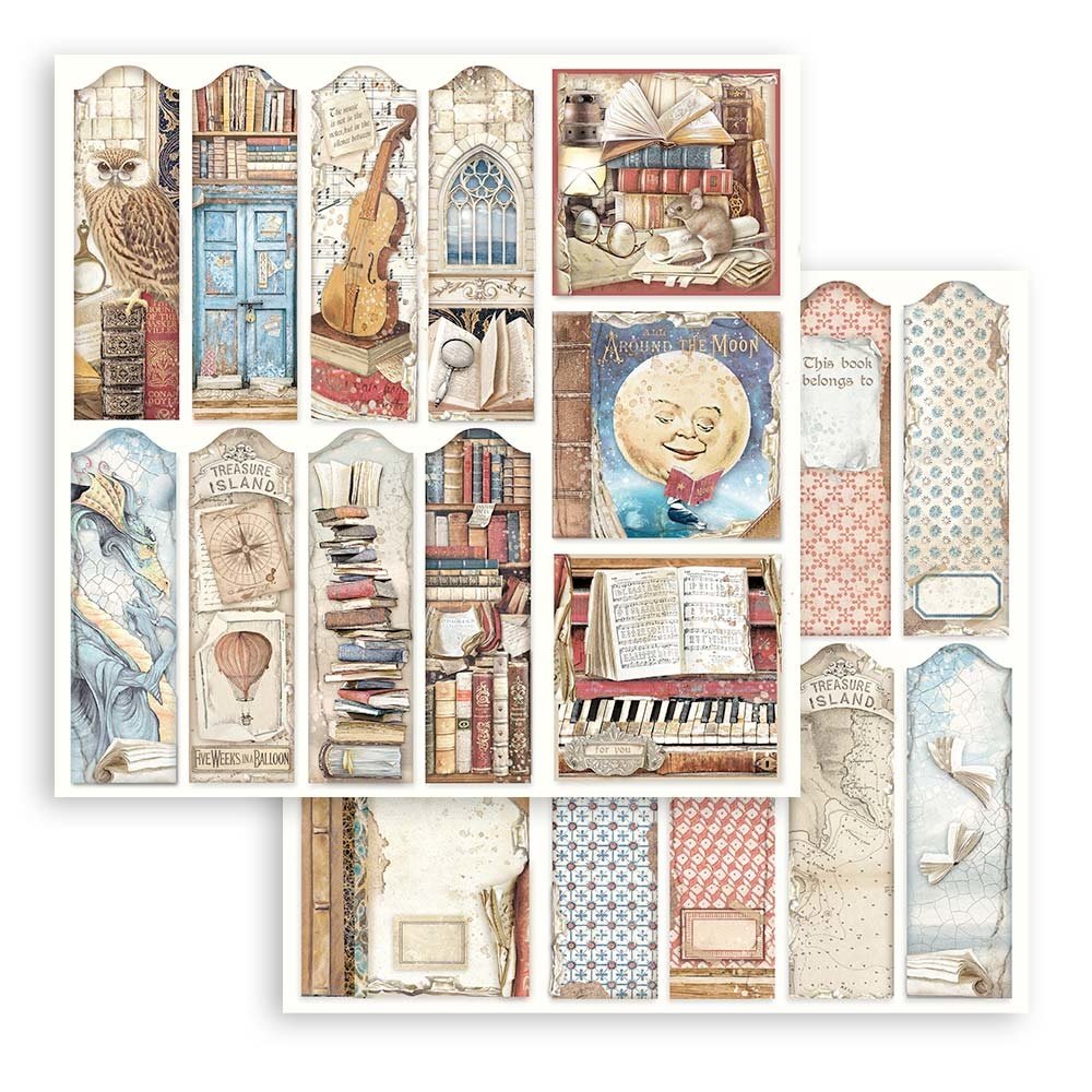 Colección Vintage Library 20x20 Stamperia