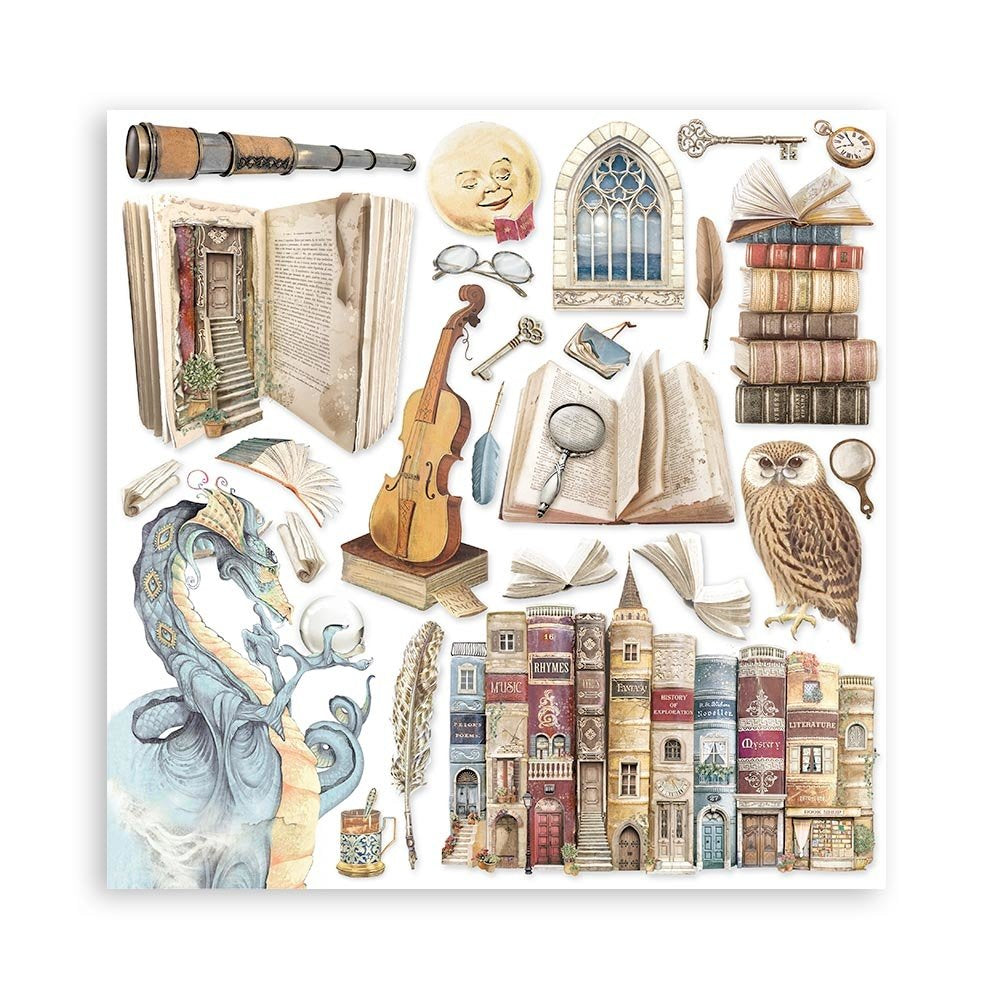Colección Vintage Library 20x20 Stamperia