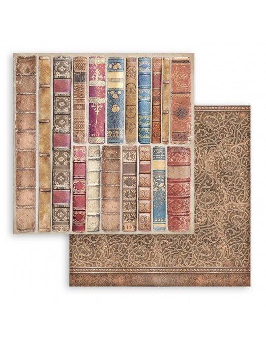 Colección Backgrounds Vintage Library 20x20 Stamperia