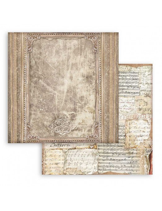 Colección Backgrounds Vintage Library 20x20 Stamperia