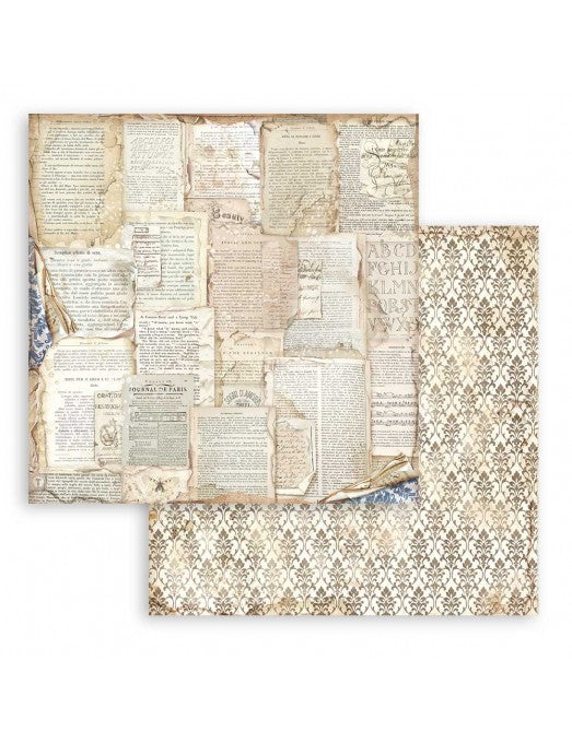 Colección Backgrounds Vintage Library 20x20 Stamperia