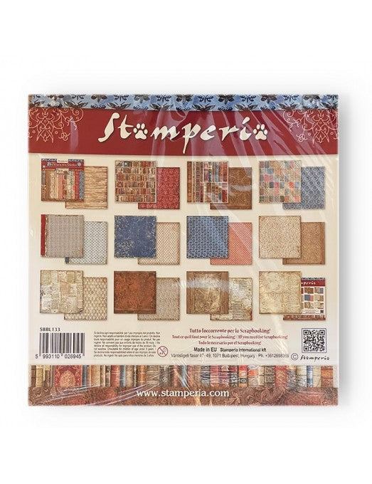 Colección Backgrounds Vintage Library 20x20 Stamperia