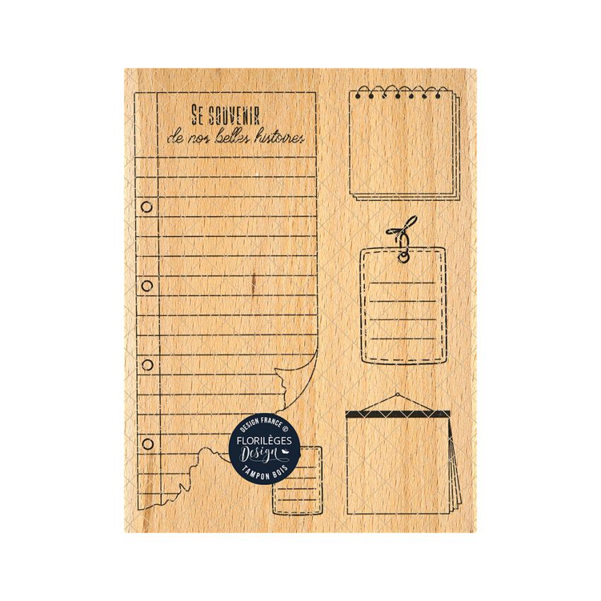 Sello de madera Notas de vacaciones Florileges