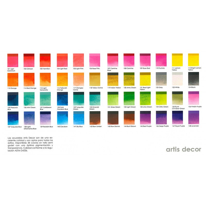 Acuarela Journal set Artis Deco 24 colores 1/2 godet