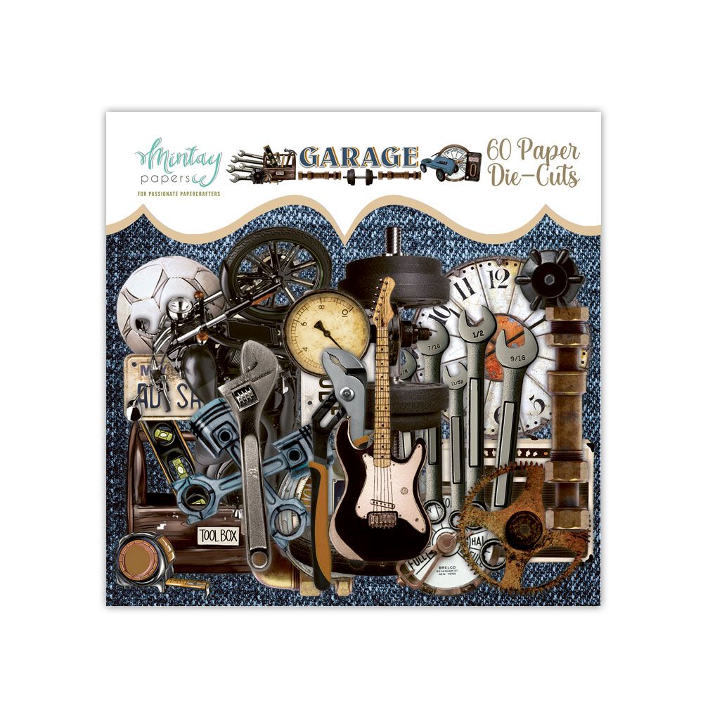 Die cuts Garage Mintay Papers 60 piezas
