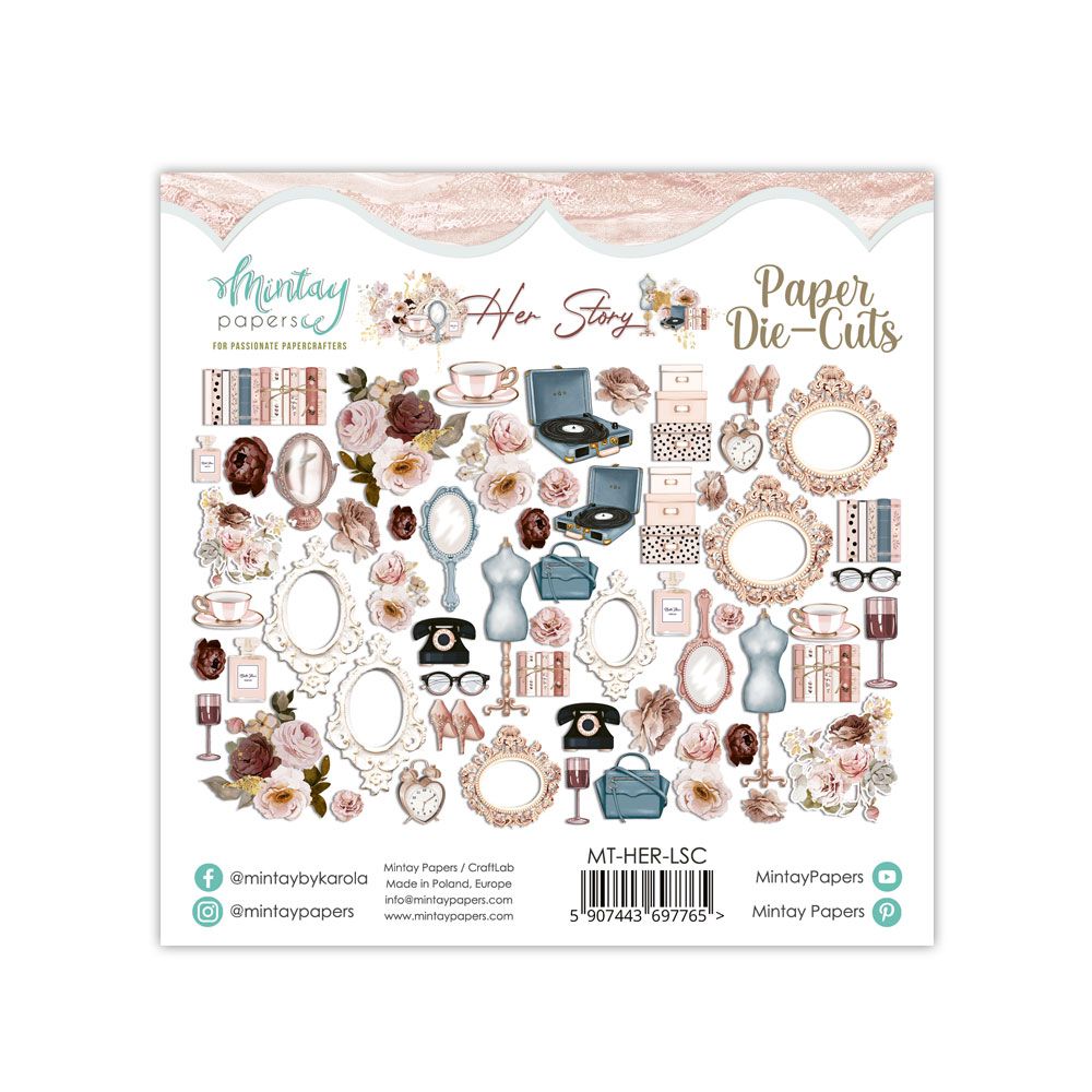 Die cuts Her Story Mintay Papers 60 piezas