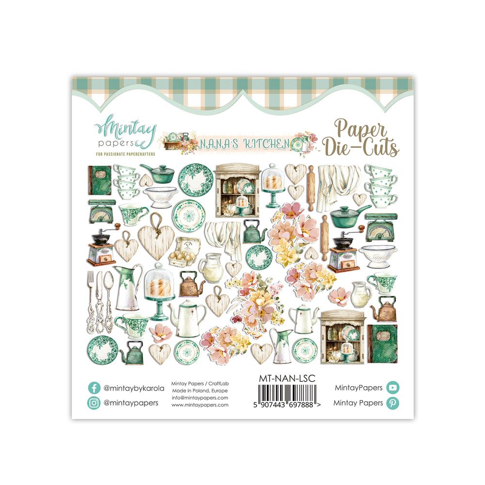 Die cuts Nana’s Kitchen Mintay Papers 60 piezas