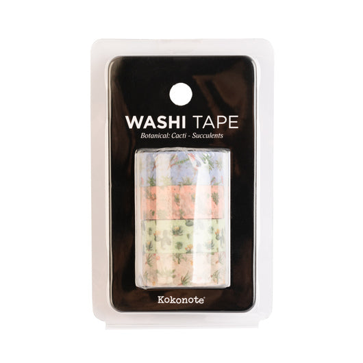 Set 4 Washi Tape Botanical Cacti Kokonote