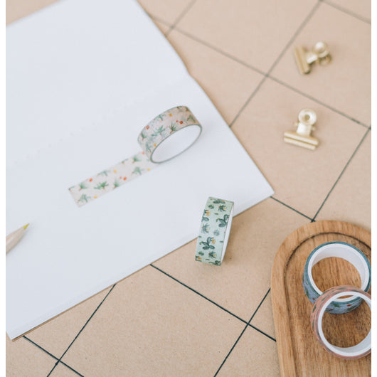 Set 4 Washi Tape Botanical Cacti Kokonote