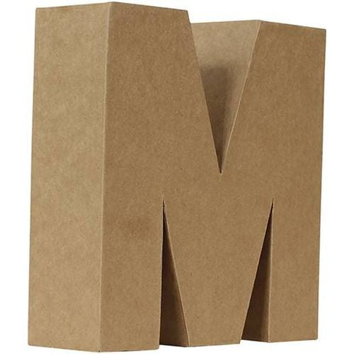 Letra “M” papel maché 25cm ancha