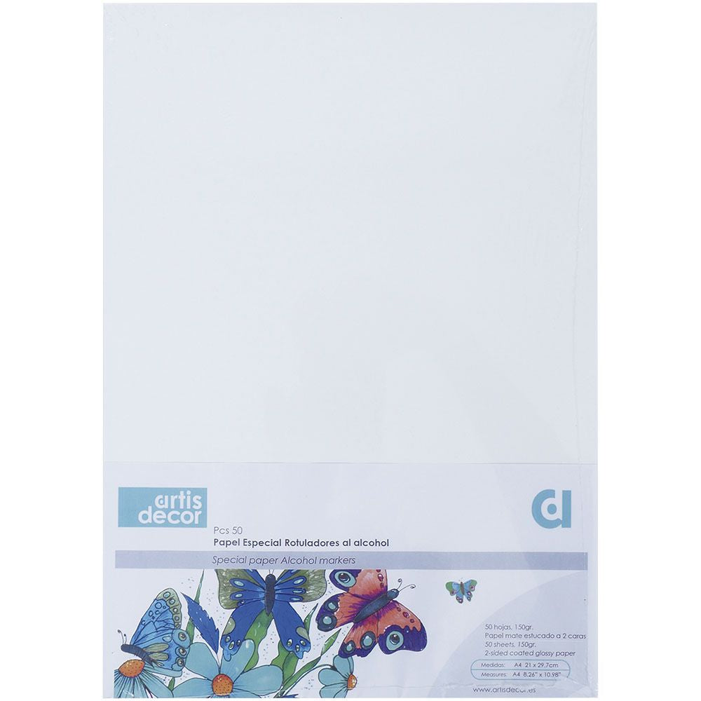 Papel Mate Estucado 2 caras 21X29,7cm. A4 (50hj.) 150grArtis Decor