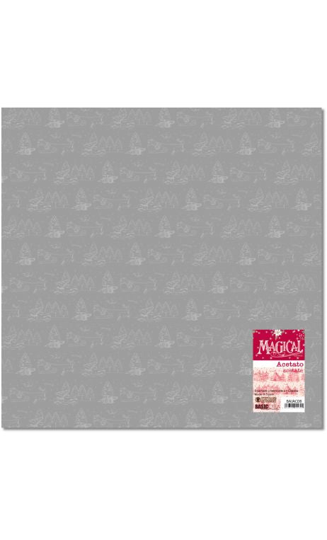 Acetato impreso en blanco 12x12 Magical 1 Vintage Odyssey