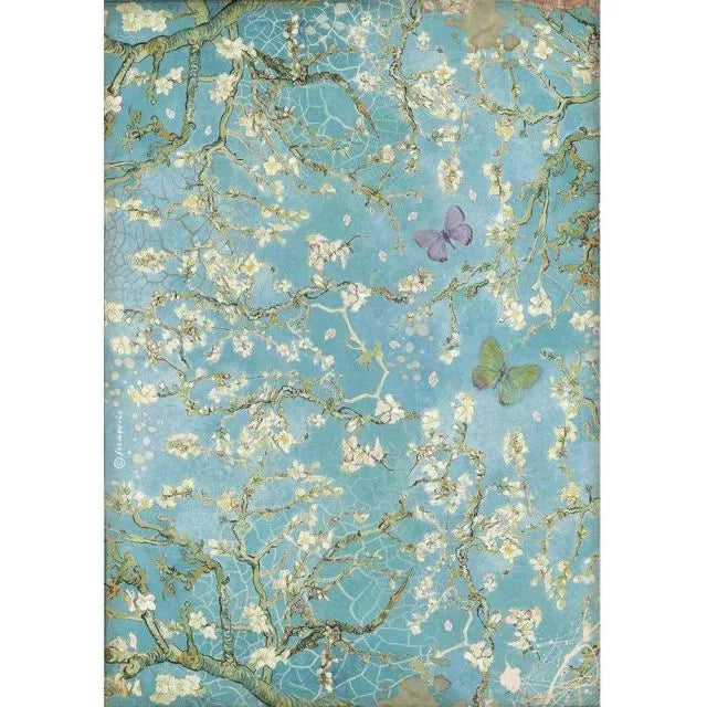 Papel de arroz A4 Blossom with Butterfly Atelier des Arts Stamperia