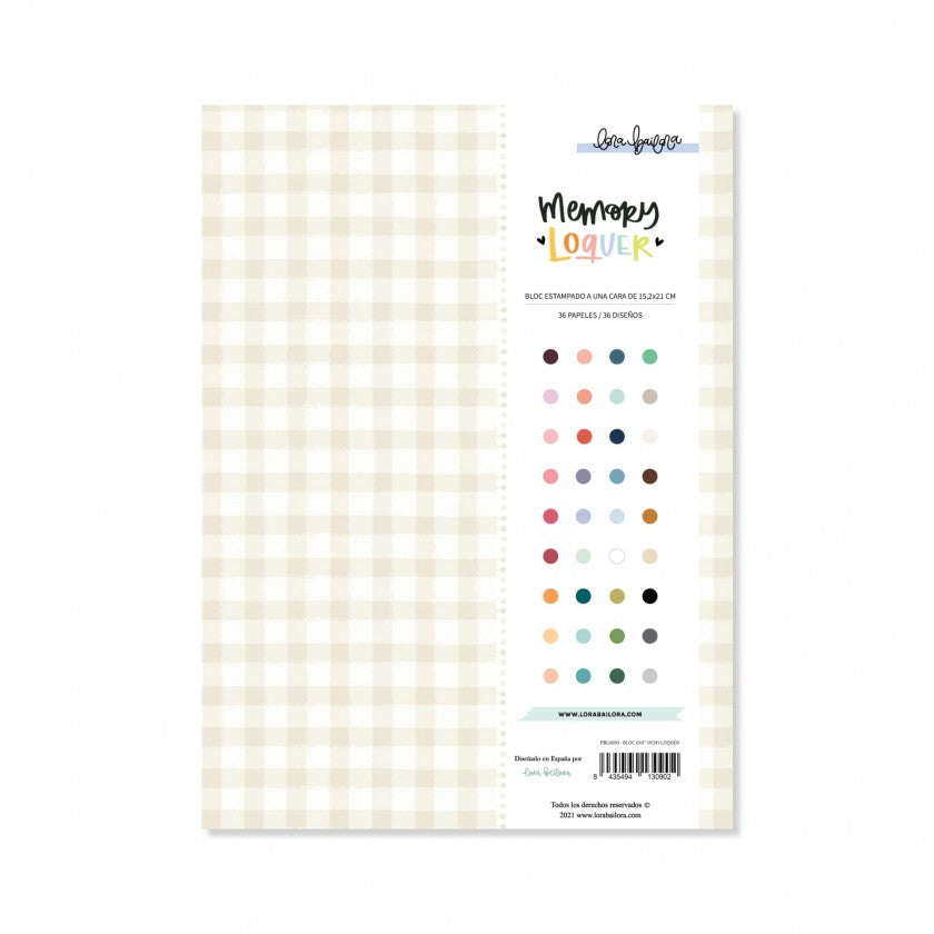 Paper Pad 36 Papeles de 15,2×20,3 cm Vichy Loquer