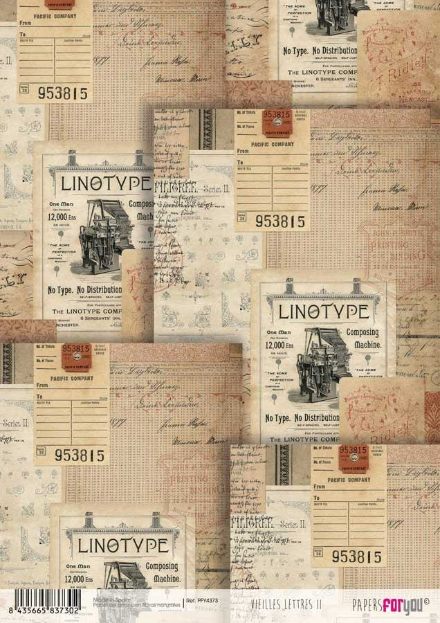 Papel de arroz A4 Vieilles Lettres II Papers for you