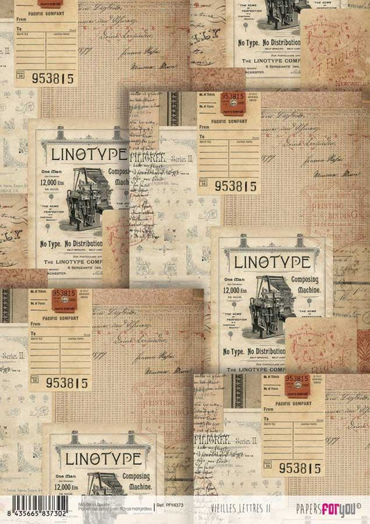 Papel de arroz A4 Vieilles Lettres II Papers for you