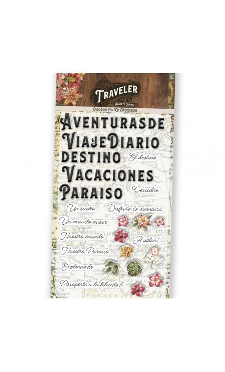 Quotes Puffy Stickers Pegatinas Puffy Traveller Vintage Odyssey
