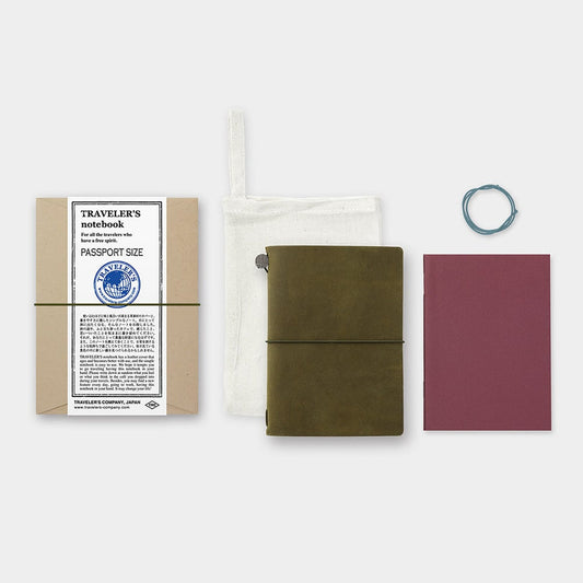 Traveler's Company| Cuaderno Traveler's Notebook Passport Size Olive Oliva