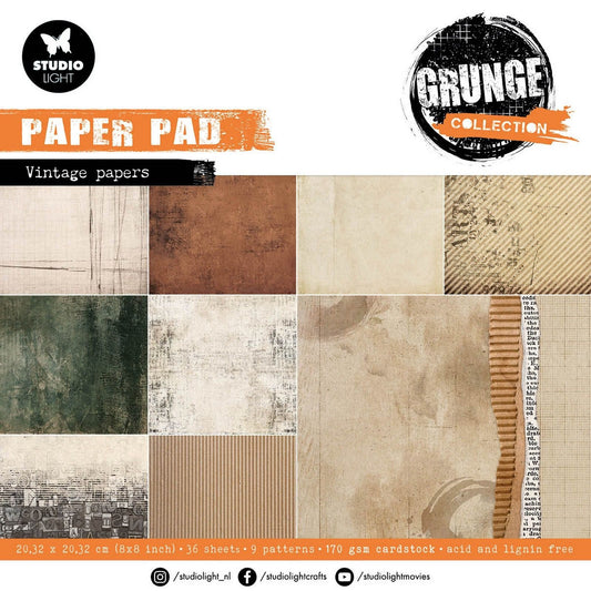 Paper Pad Grunge Collection “Vintage Papers” 20x20 Studio Light