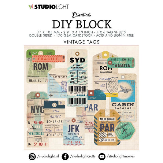 Studio Light Essentials MINI DIY Block “Vintage Tags” MC03