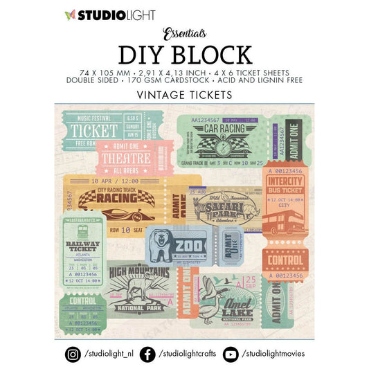 Studio Light Essentials MINI DIY Block “Vintage Tickets” MC01