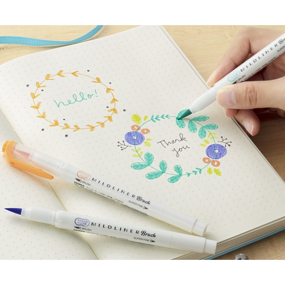 ZEBRA | Mildliner Brush Pen Rotulador Doble Punta Rosa Fluorescente-Pink