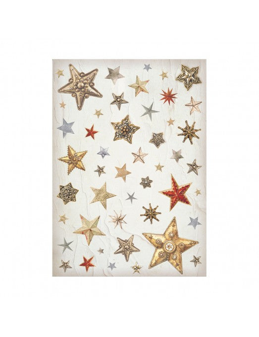 Papel Arroz A6 Gear up for Christmas Backgrounds (8UD) Stamperia