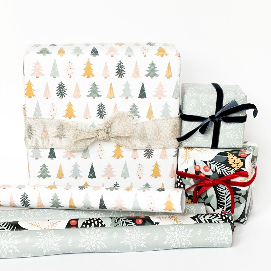 Set de Papel de Regalo Ponsettia