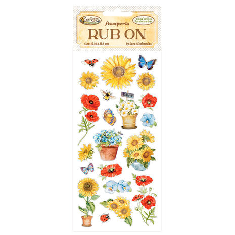 Transfer Rub on Sunflower Art Amapolas Stamperia