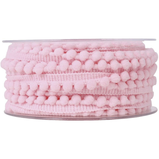1 m Cinta Rosa Pompón algodón