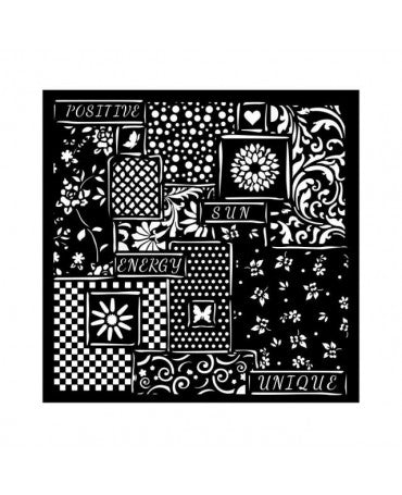 Stencil Sunflower Art Patchwork Stamperia 18x18
