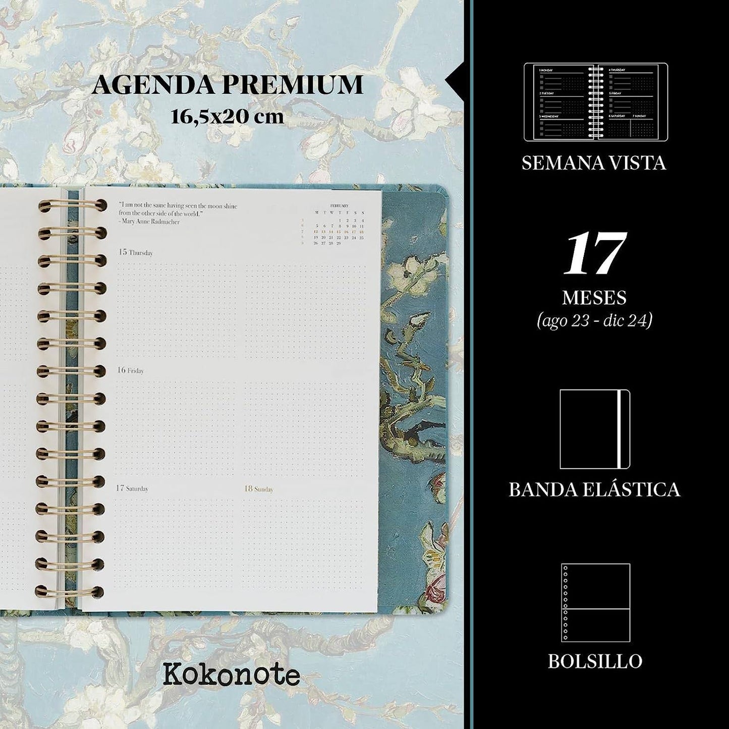 Agenda semana vista Vincent Van Gogh Kokonote