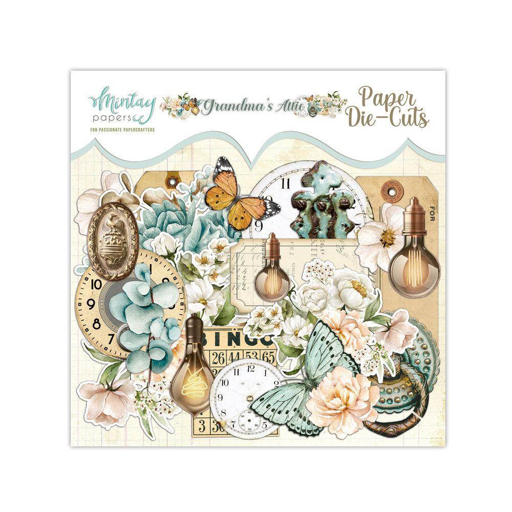 Die cuts Grandma’s Attic Mintay Papers