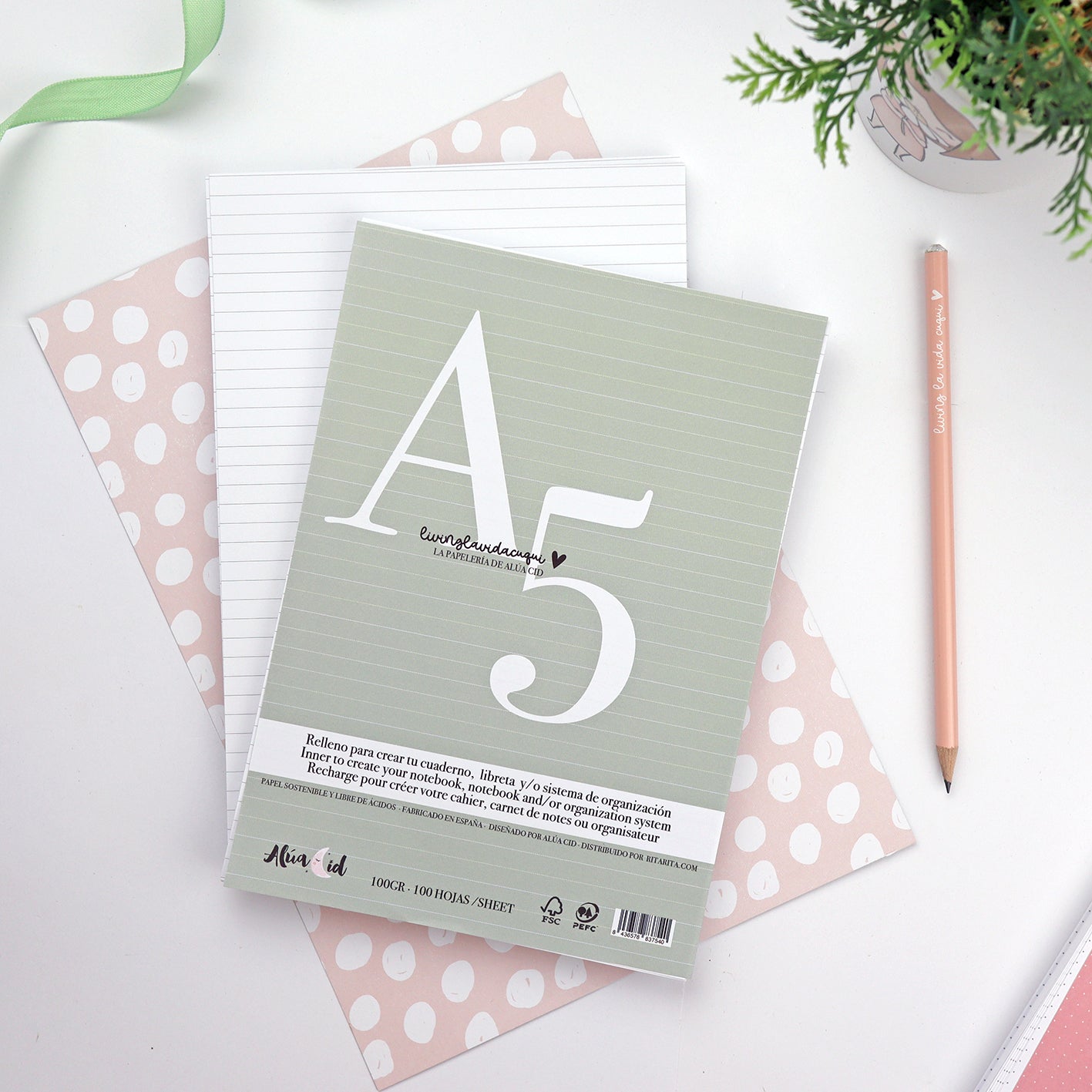 Relleno A5 Listas para cuaderno Alua Cid