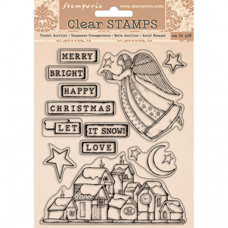 Sellos Christmas Greetings Patchwork Stamperia