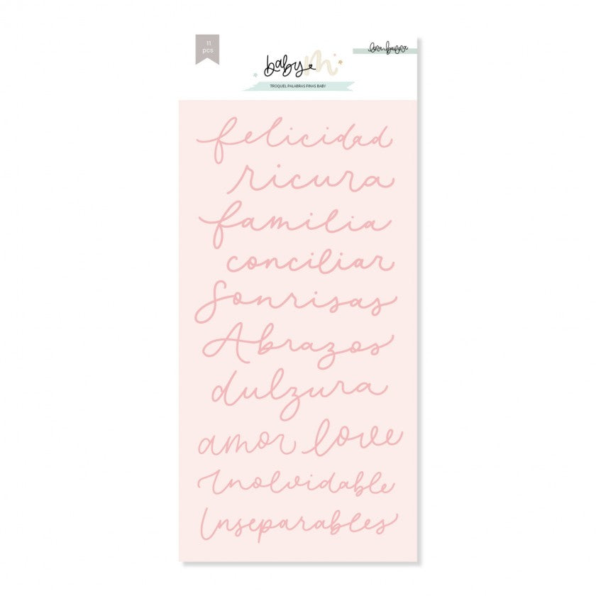 Troquel Baby M palabras finas Lora Bailora