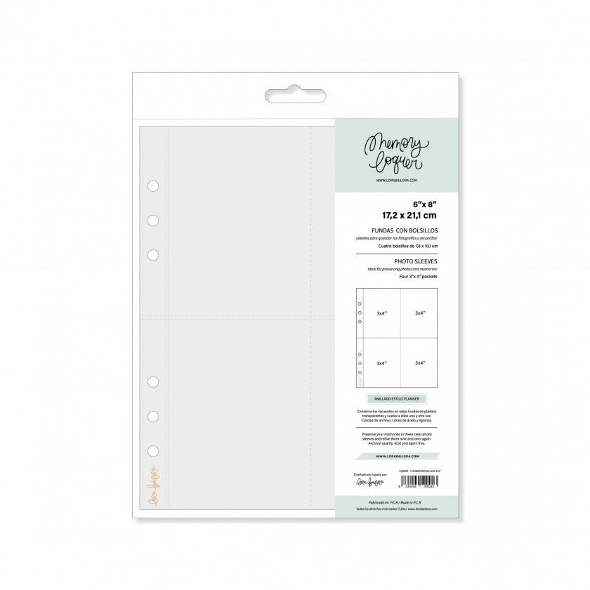 Set fundas 6x8 cuatro bolsillos Memory Loquer
