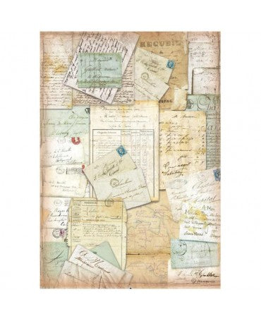 Papel de arroz A4 Around the World Cartas Stamperia